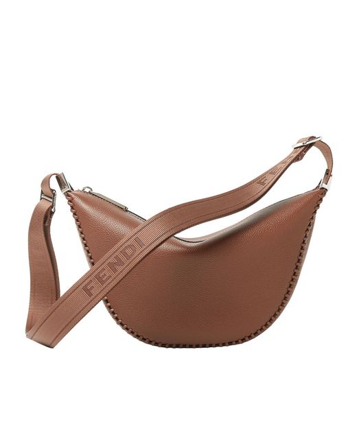 Fendi Brown Roma Melon Small Shoulder Bag for men