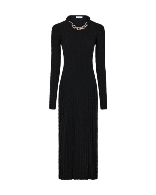 Rabanne Black Chain Detail Knitted Long Dress