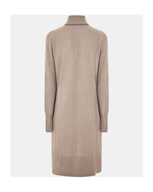 Joseph Brown High-Neck Long-Sleeved Dress