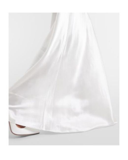 Rodarte White Floral Lace-Trimmed Silk Dress