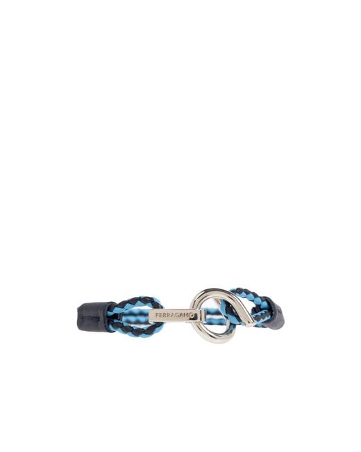 Ferragamo Blue Ferragamo Logo Plaque Bracelet for men