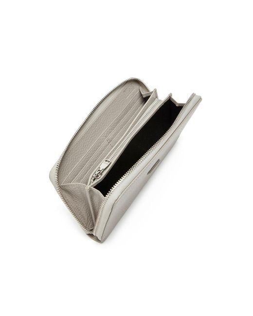 DIESEL Gray Continental-Zip-L Logo Plaque Wallet for men