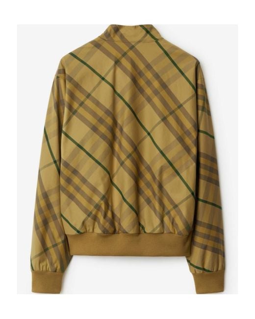 Burberry Green Check Printed Zipped Bomber Jacket for men