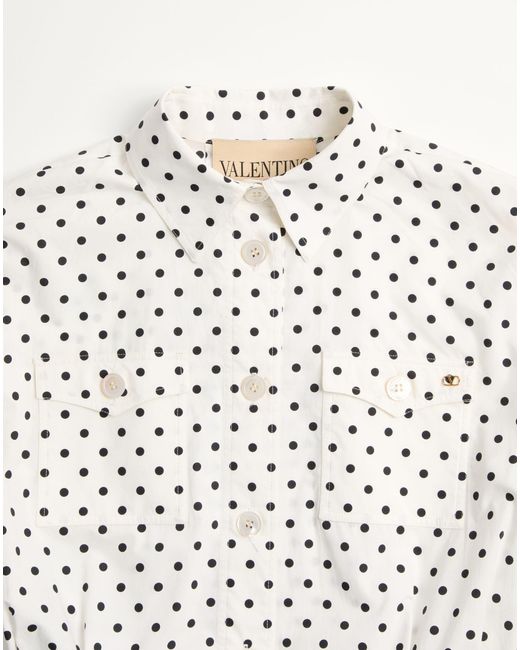 Valentino White Poplin Plusdepois Print Midi Dress