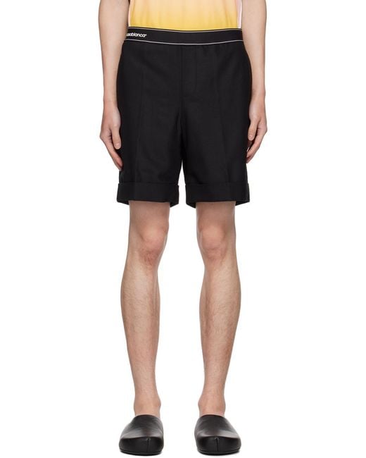 Casablanca Black Twill-Weave Tailored Shorts for men