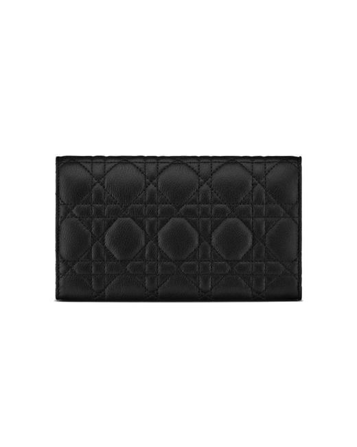 Dior Black Caro Orchid Long Wallet