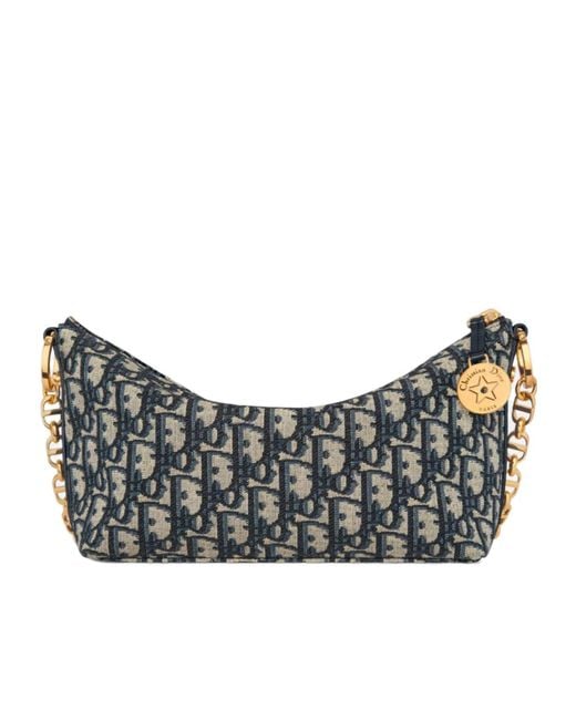 Dior Gray Star Hobo Bag With Chain