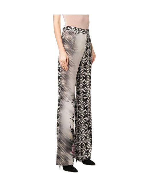 Alberta Ferretti White High-Waist Flared Trousers