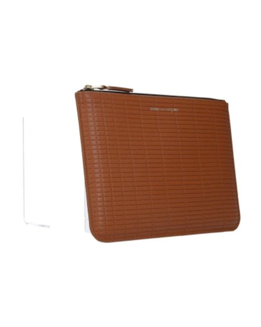 Comme des Garçons Brown Brick Line Zipped Wallet for men