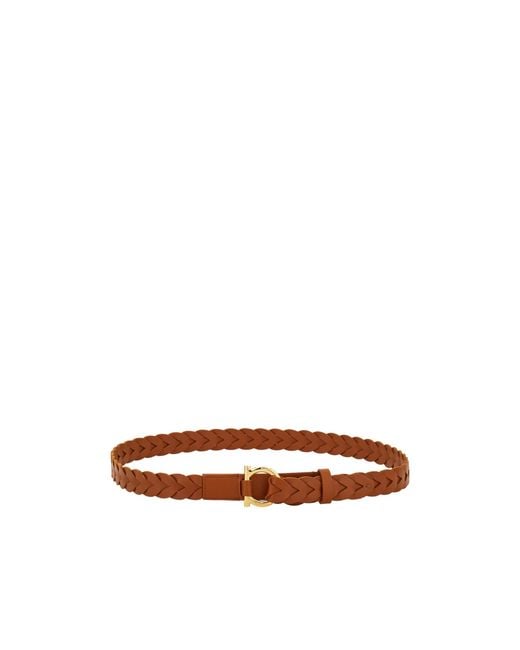 Ferragamo Brown Gancini Fixed Belt