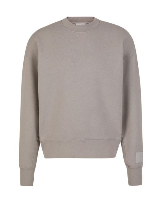 AMI Gray Logo-Appliqué Sweatshirt for men