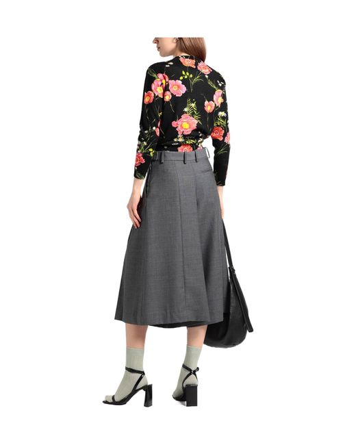 Balenciaga Green Wool Knit Sweater With Floral Patterns