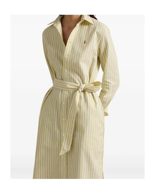 Polo Ralph Lauren White Striped Belted Shirt Dress