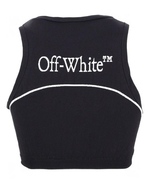Off-White c/o Virgil Abloh Blue Sleeveless Top With Logo