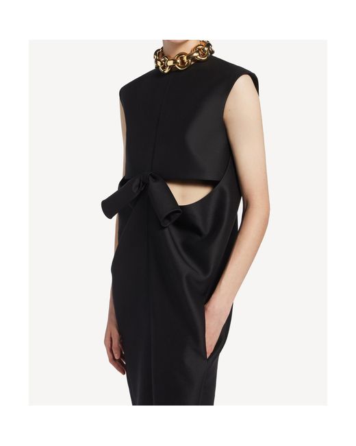 Balenciaga Black Bow Detailed Sleeveless Dress