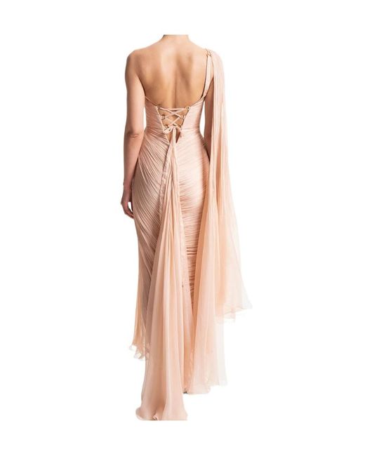 Maria Lucia Hohan Pink Draped Patchwork Dress