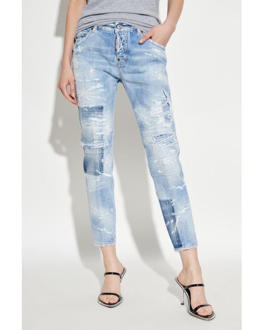 DSquared² Blue Light Super Ripped Wash Cool Girl Jeans