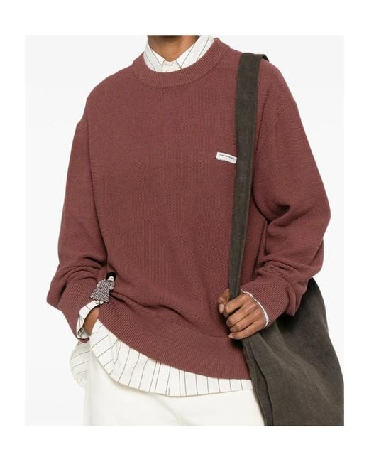 Song For The Mute Red Oversized Sweater for men