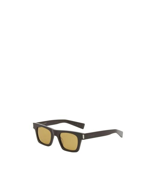Saint Laurent Metallic Eyewear Rectangular Frame Sunglasses for men