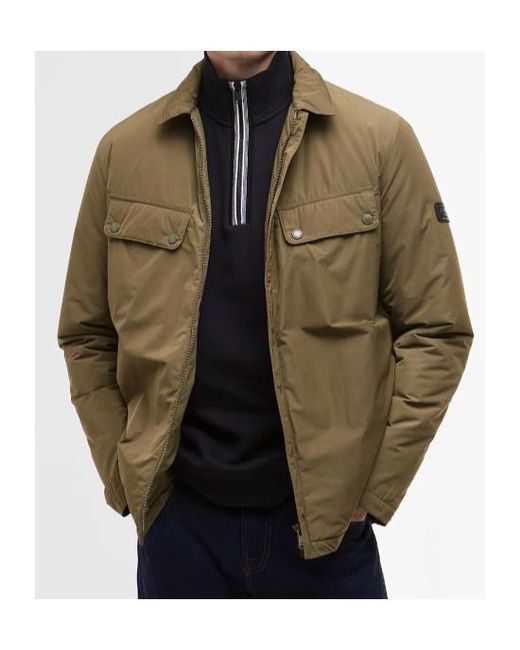 Barbour Green Shirt-Style Zip-Up Jacket for men
