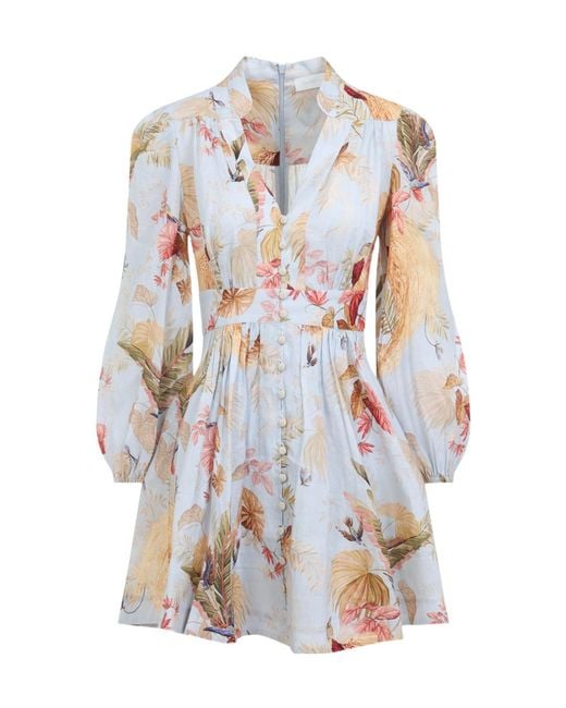 Zimmermann White Printed Dress