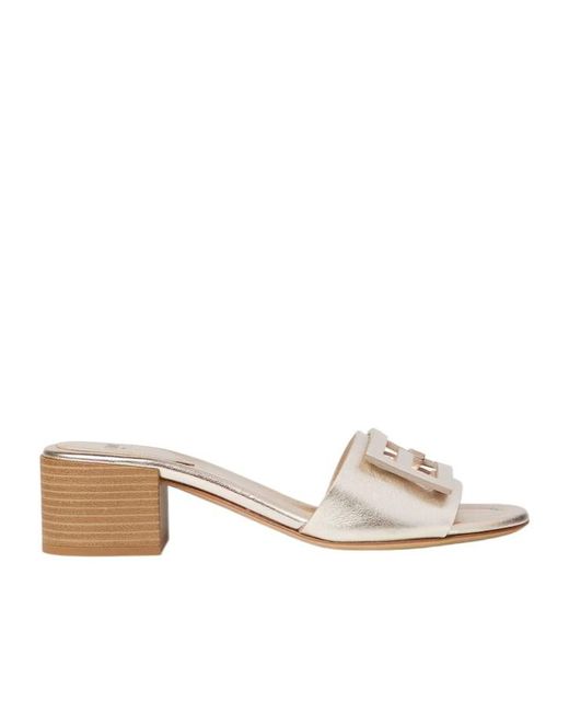 Fendi Natural Baguette Ff Sandals