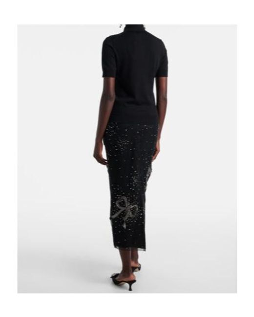Carolina Herrera Black Silk And Cotton-Blend Polo Shirt