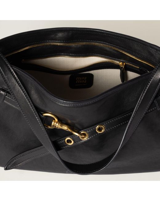Miu Miu Black Aventure Nappa Leather Bag