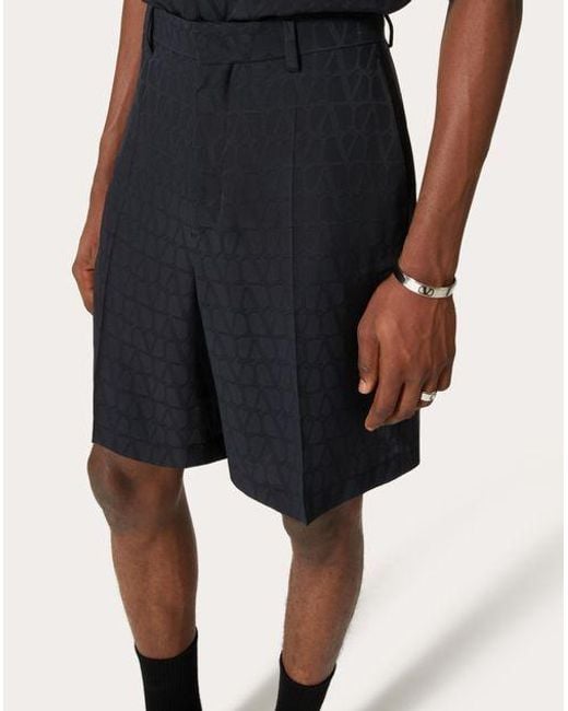 Valentino Blue Toile Iconographe Bermuda Shorts for men