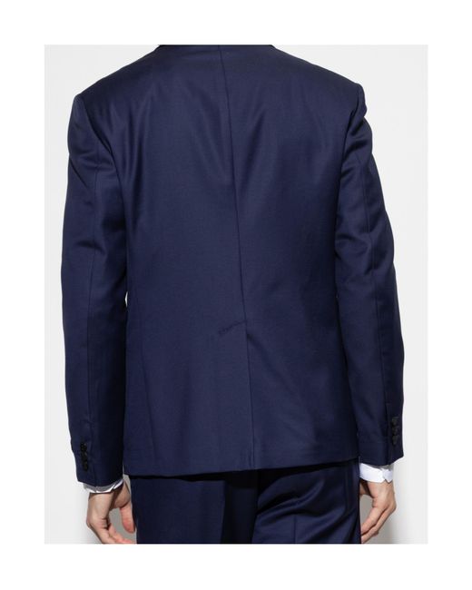 Versace Blue Single-Breasted Tailored Blazer for men