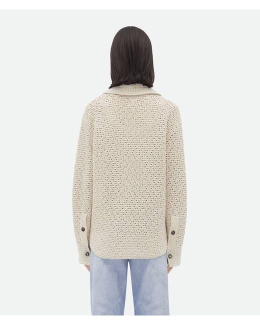 Bottega Veneta White Crochet Knitted Shirt
