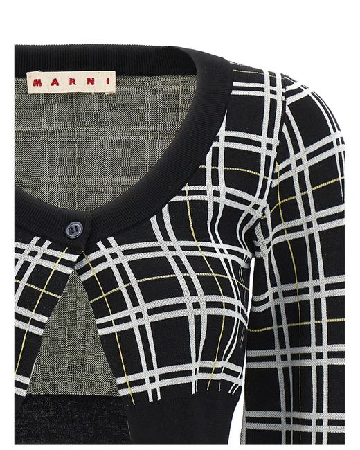 Marni Black Buttoned Cropped Cardigan