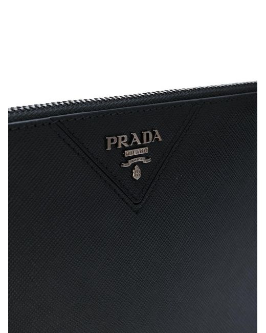 Prada Black Logo Sign Clutch for men