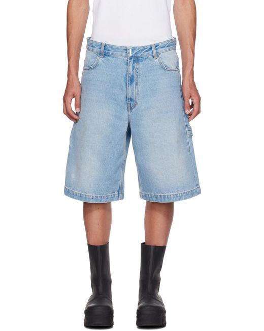 Givenchy Blue Carpenter Denim Bermuda Shorts for men