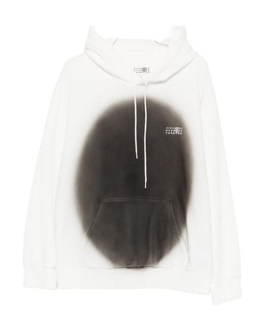 MM6 by Maison Margiela Men's Gray Long-Sleeved Drawstring Hoodie