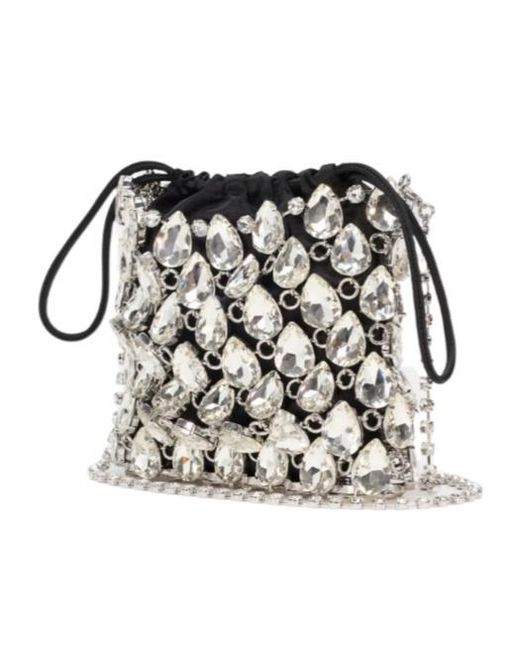 Self-Portrait Black Mini Chainmail Embellished Shoulder Bag