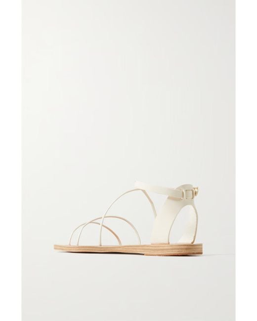 Ancient Greek Sandals White Cowhide Sandals