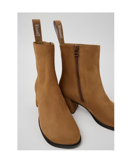 Camper Brown Kora Block-Heel Ankle Boots