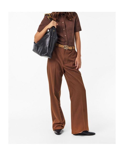 Gucci Brown Short-Sleeve Patterned Shirt