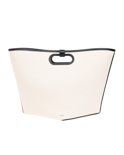 Alaïa White Large Folded Canvas Tote Bag