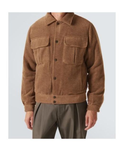 Giorgio Armani Brown Wool And Cashmere Velvet Blouson for men