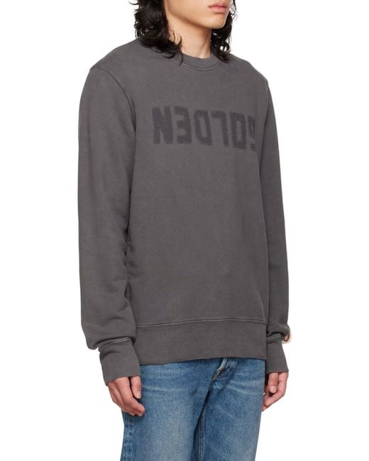 Golden Goose Deluxe Brand Gray Logo Printed Crewneck Sweatshirt for men