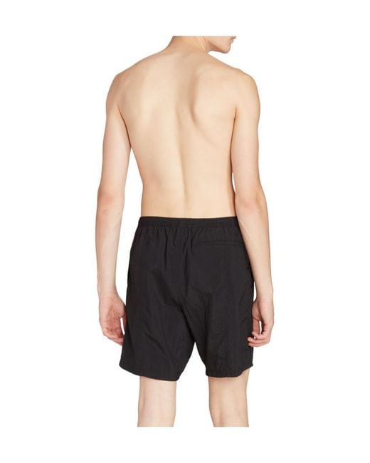 AMI Gray Ami Logo Embossed Elastic Waistband Swim Shorts for men