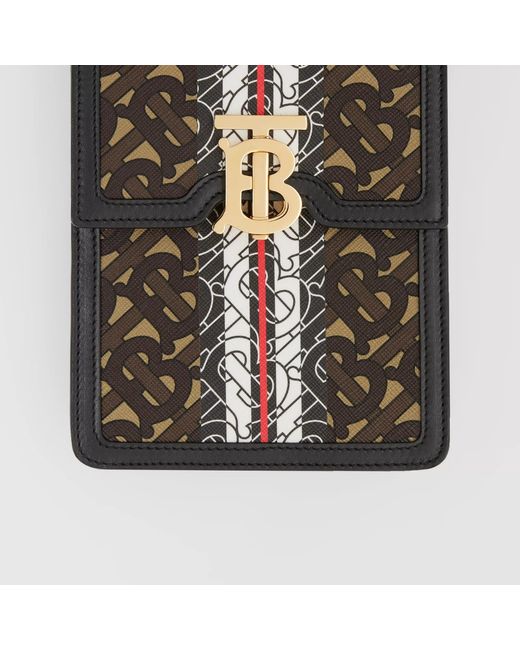 Burberry Black Robin Monogram Stripe Crossbody Bag
