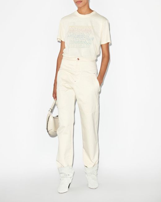 Isabel Marant White Isabel Marant Étoile Logo-Printed Crewneck T-Shirt
