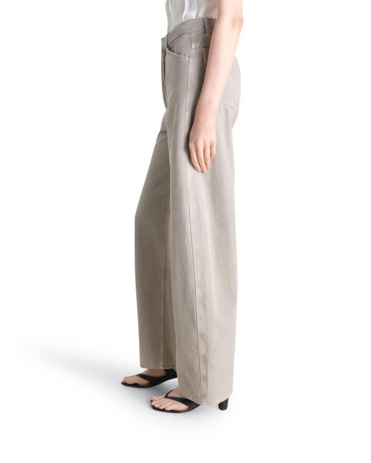 Lemaire White High-Waist Curved Pants