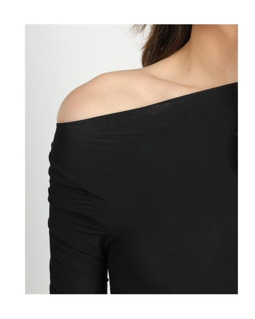 Alberta Ferretti Black Slim-Fit Long-Sleeved Bodysuit