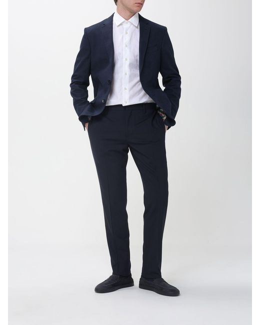 Etro Blue Single-Breasted Tailored Blazer for men