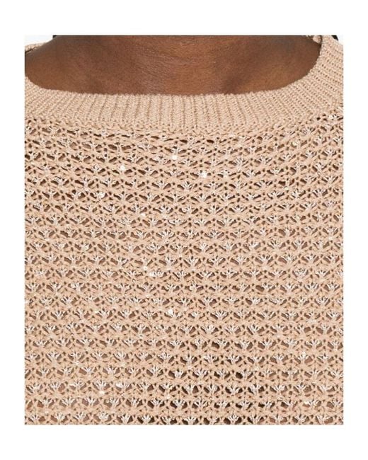Fabiana Filippi Natural Sequined Knit Knitted Sweater