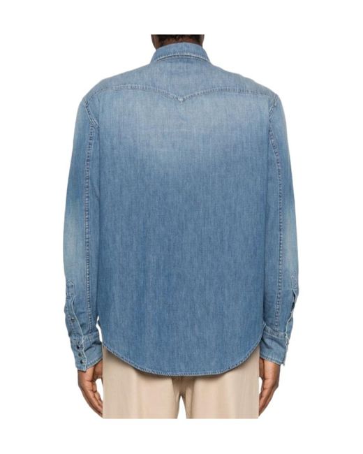Dondup Blue Long Sleeve Shirt for men